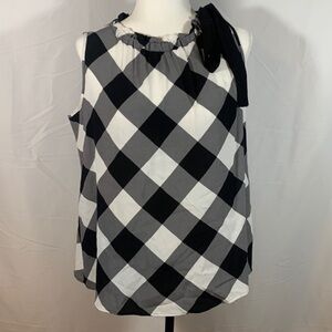 Lord & Taylor Black & White Checkered Tank Top